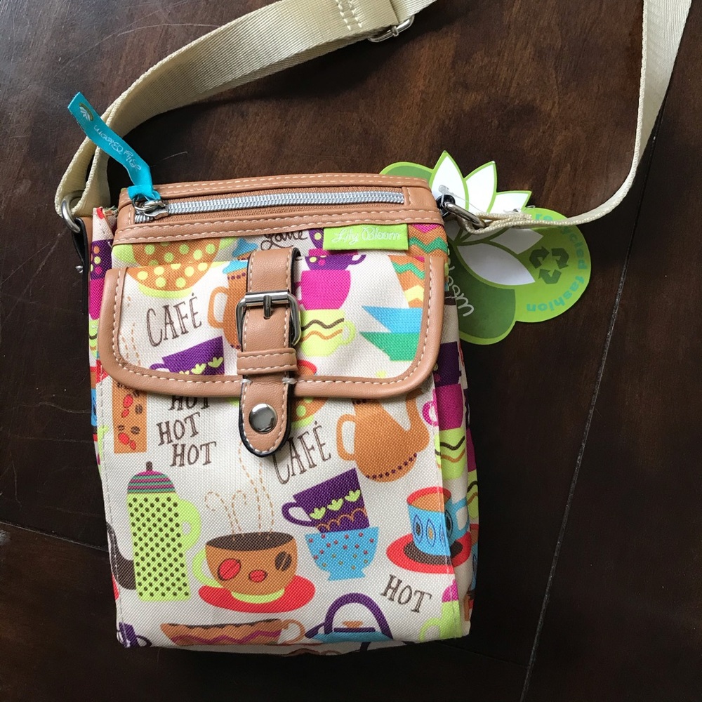 Cappuccino Coffee Cafe Lily Bloom Crossbody